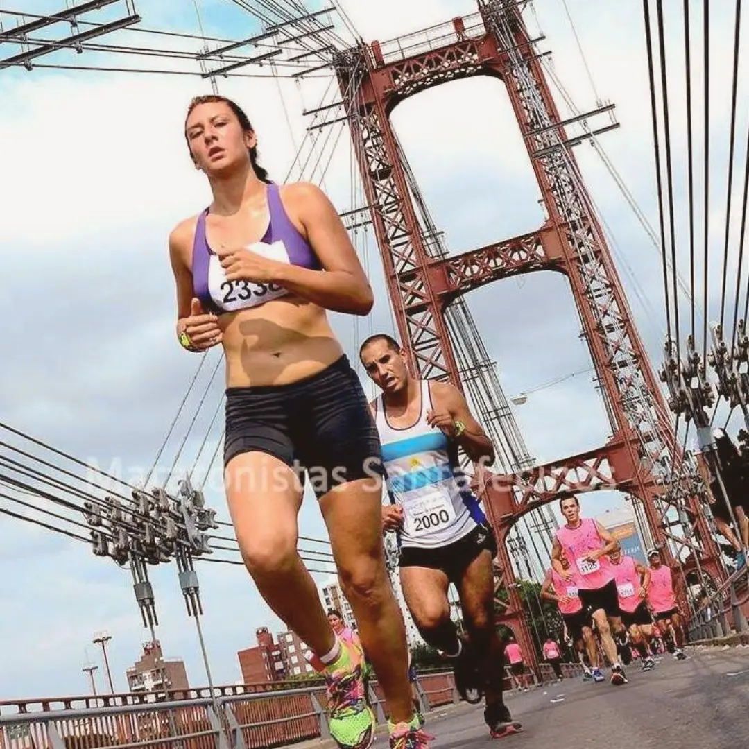 Judith corriendo un maraton